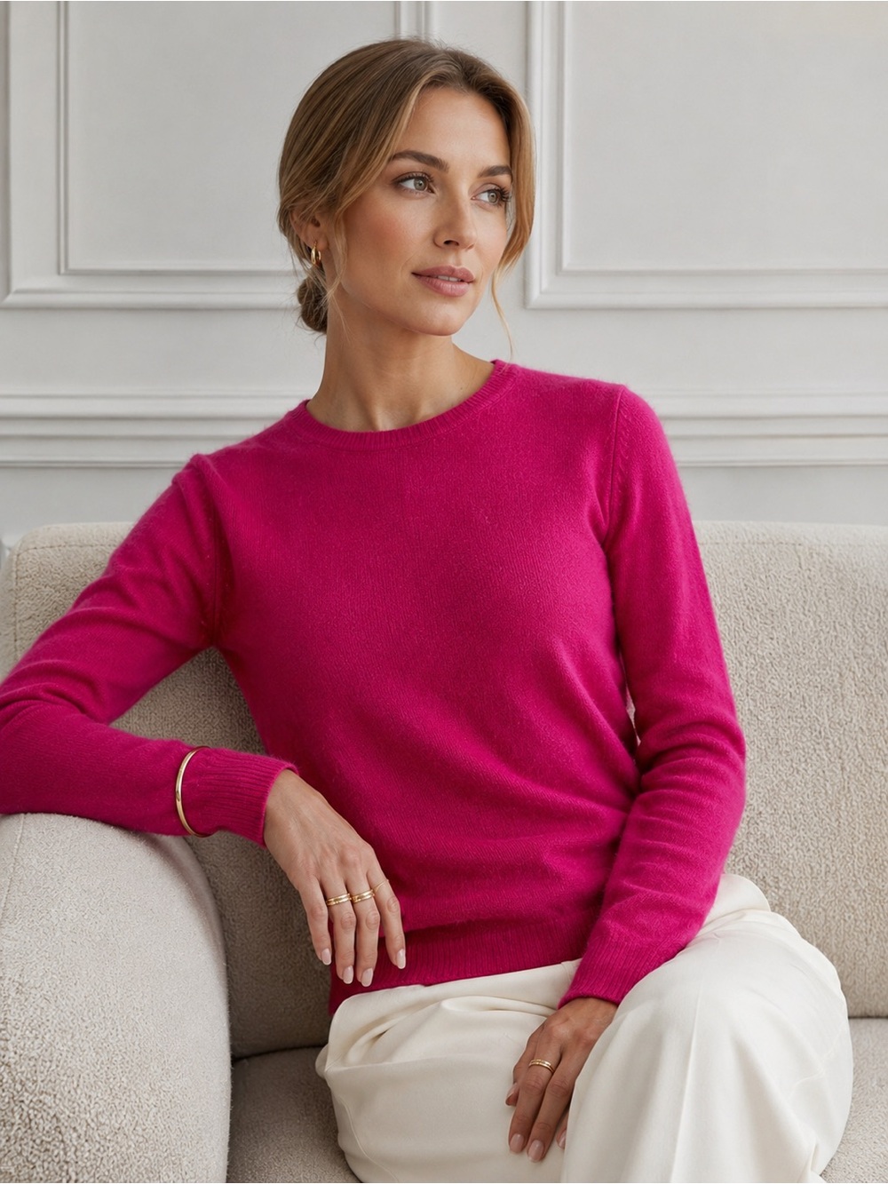 charter club luxury 100% cashmere hot pink sweater women’s m soft knit